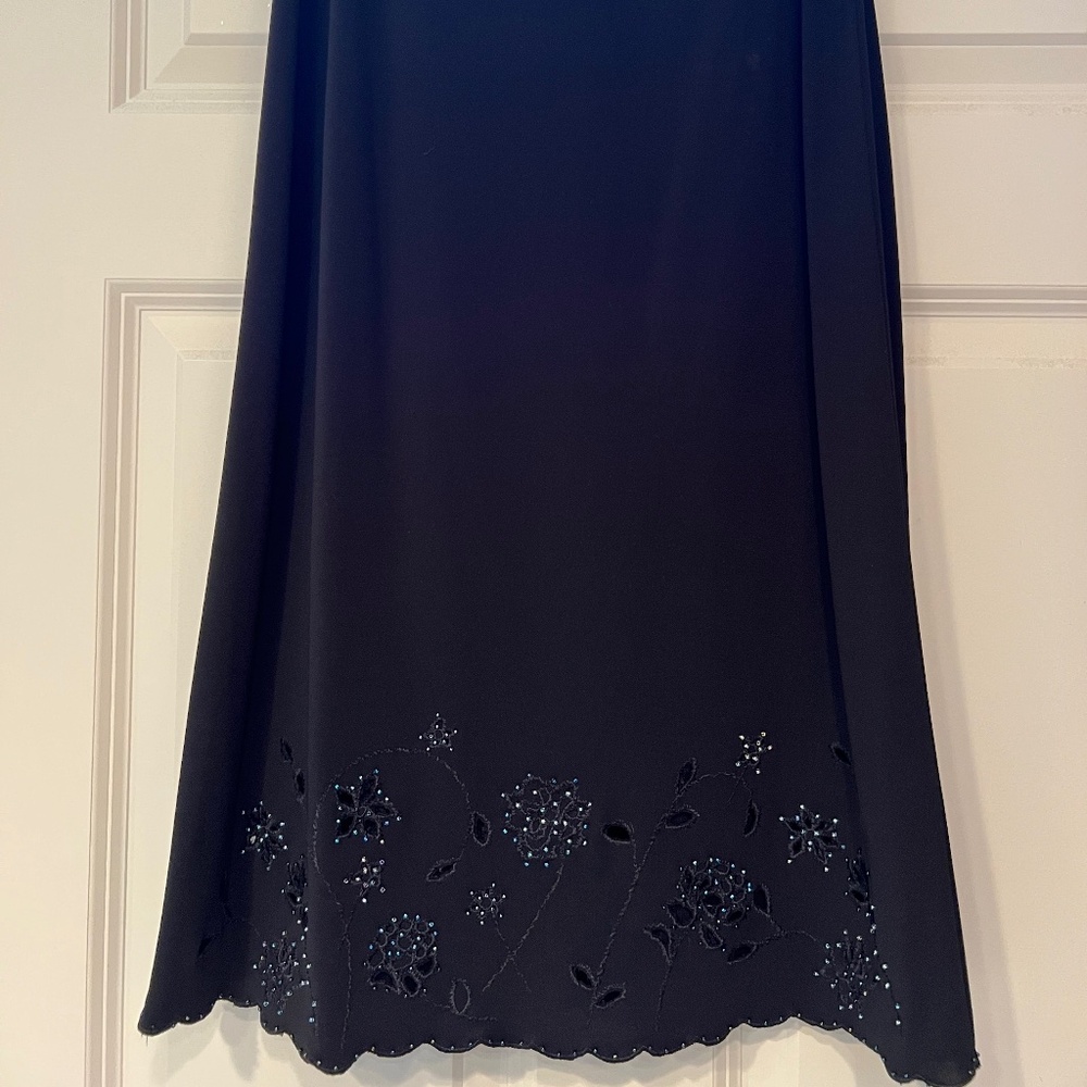 BCBG Maxazria black beaded midi skirt and matching camisole top